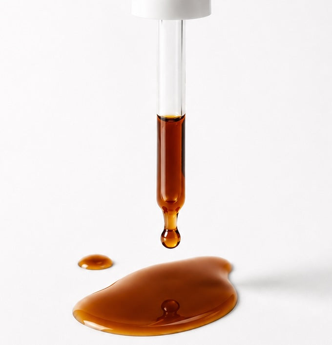 The moment Morning Dew's dropper releases liquid into hot water